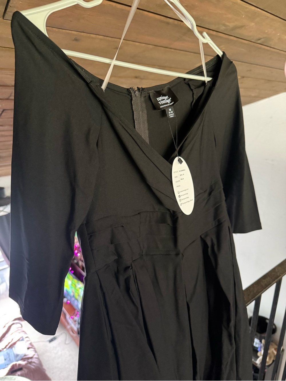 Unique Vintage Black Marceline Swing Dress